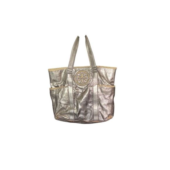Tory Burch Metallic Leather Tote Bag - Picture 8 of 16